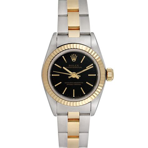 rolex ladies oyster perpetual 2-tone watch 67193